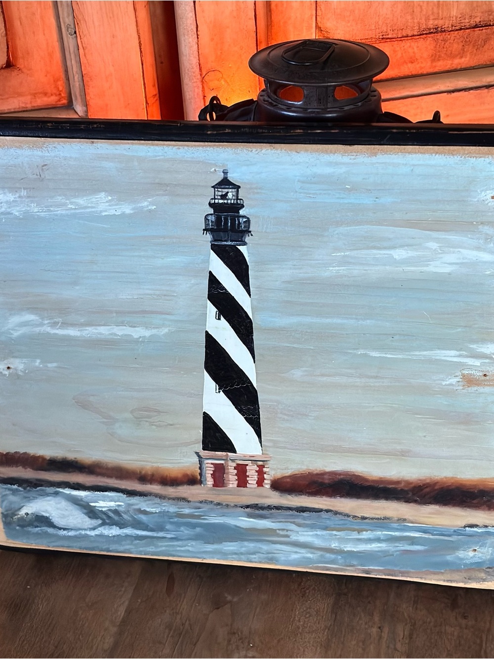 Coastal lighthouse handmade wall art